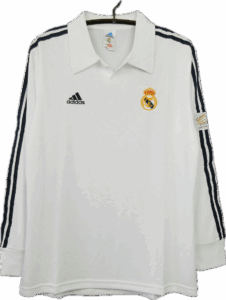 Real Madrid 01/02 Home Manica Lunga Retrò