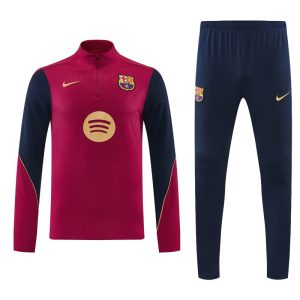 Tuta Barcellona - 2026/2027 con giacca a mezza zip rossa e nera e pantaloni lunghi